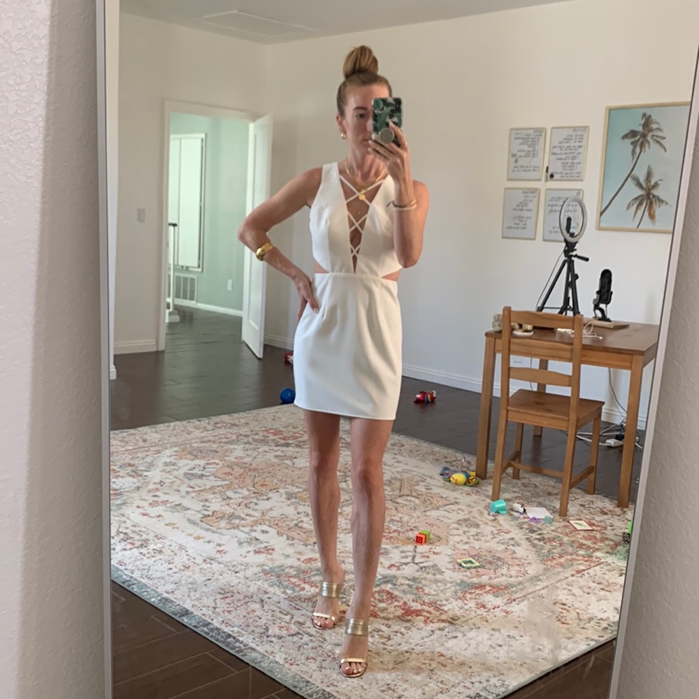 NBD White cut out dress